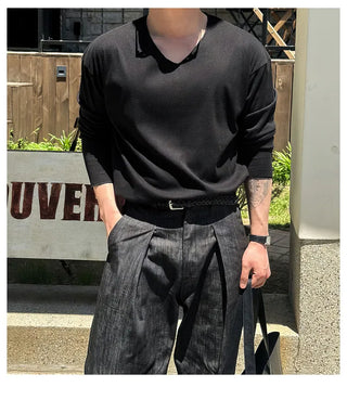 V-neck long tee