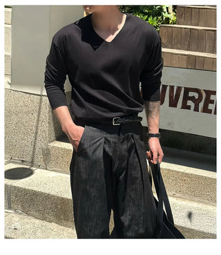 V-neck long tee