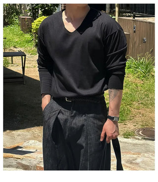 V-neck long tee