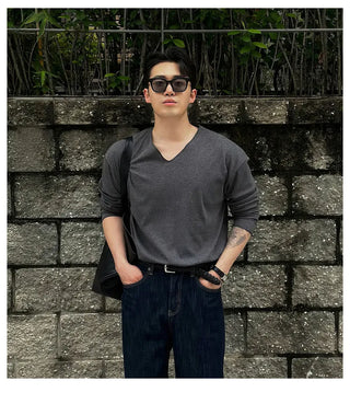 V-neck long tee