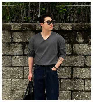 V-neck long tee