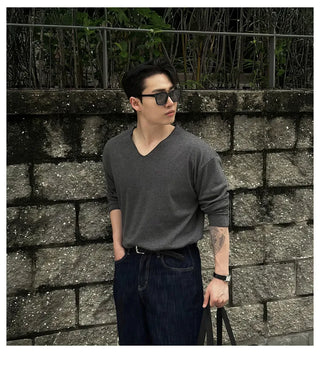 V-neck long tee