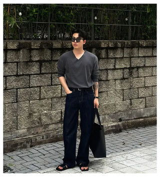 V-neck long tee