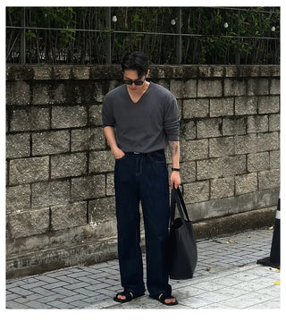 V-neck long tee