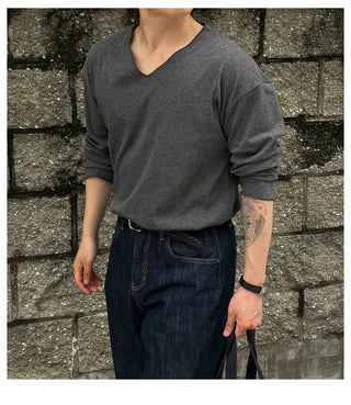 V-neck long tee