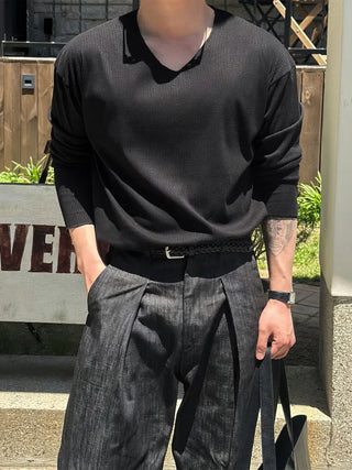 V-neck long tee