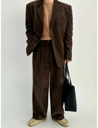 brown corduroy suit