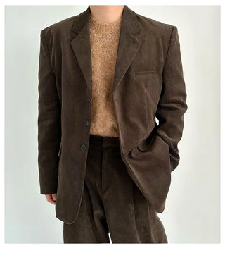 brown corduroy suit
