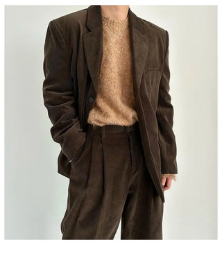 brown corduroy suit