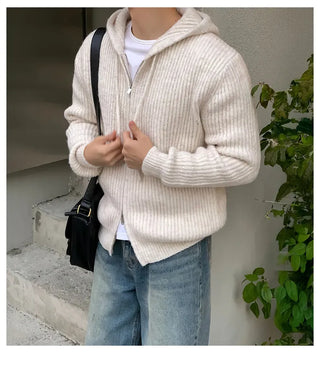 striped knit cardigan