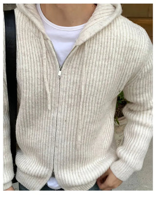 striped knit cardigan