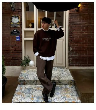 printed round sweater