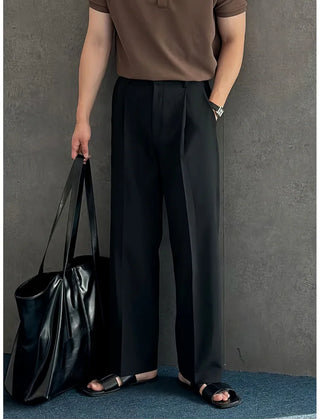 black straight pants