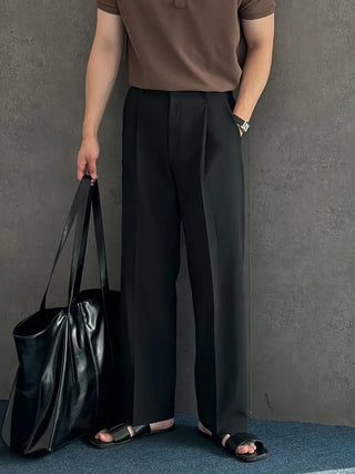 black straight pants