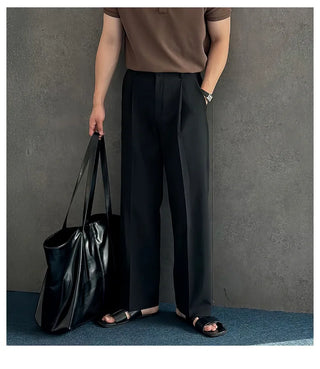 black straight pants