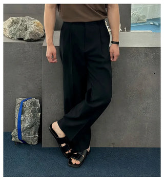 black straight pants