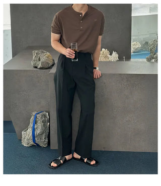 black straight pants