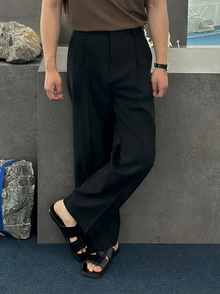 black straight pants