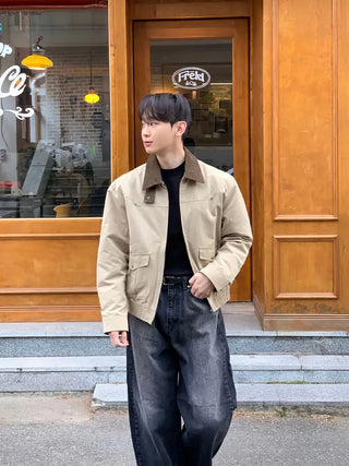 contrast lapel jacket