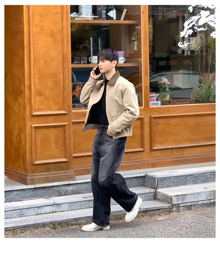 contrast lapel jacket