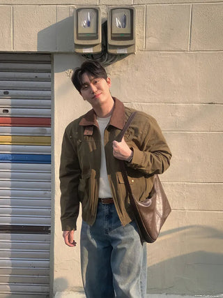 contrast lapel jacket