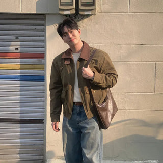 contrast lapel jacket