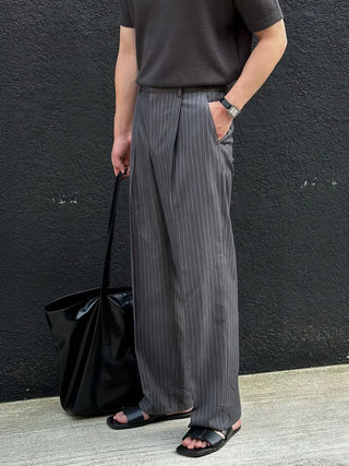gray striped pants