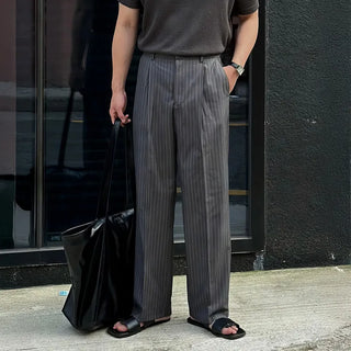 gray striped pants