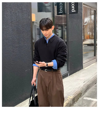 black pullover sweater