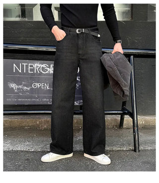 black straight jeans