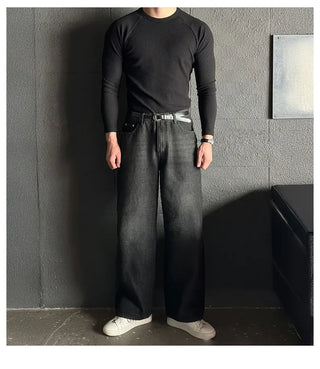 black straight jeans
