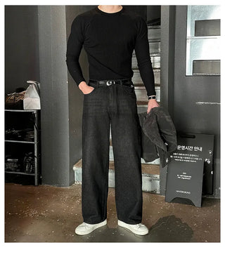 black straight jeans