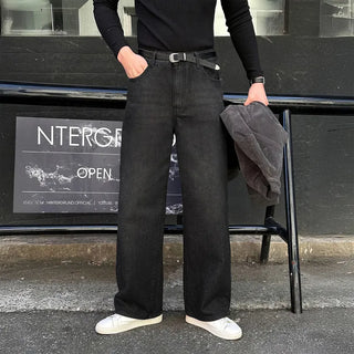 black straight jeans