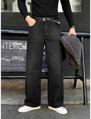 black straight jeans