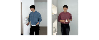 blue patch sweater