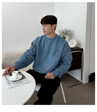 blue patch sweater