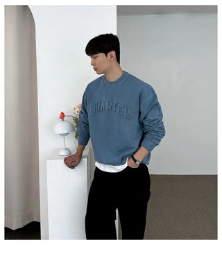 blue patch sweater