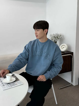 blue patch sweater