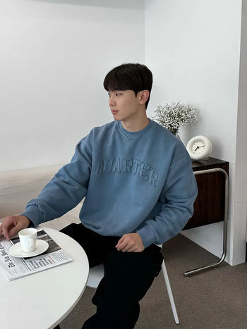 blue patch sweater