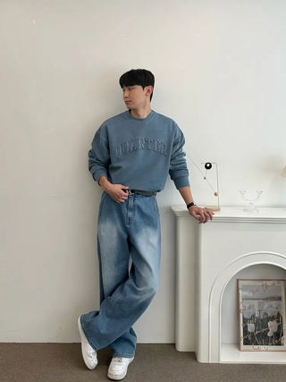 blue patch sweater