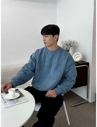 blue patch sweater