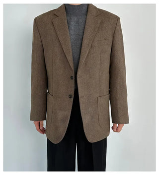 dark brown suit