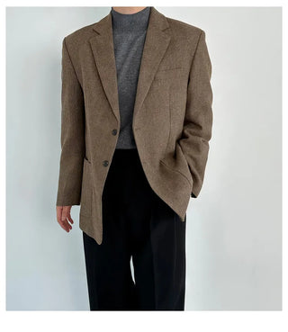 dark brown suit