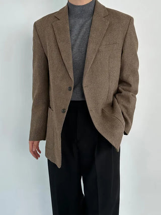 dark brown suit