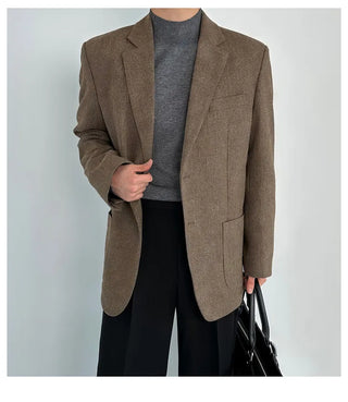 dark brown suit