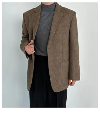 dark brown suit
