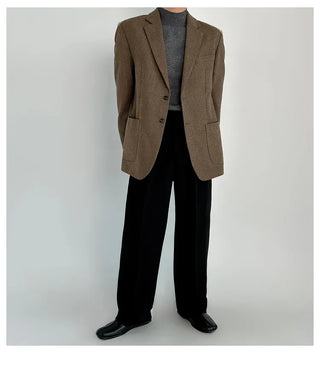dark brown suit
