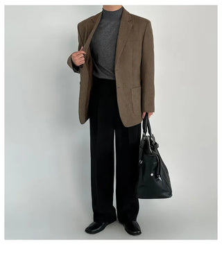 dark brown suit