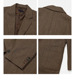 dark brown suit