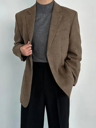 dark brown suit